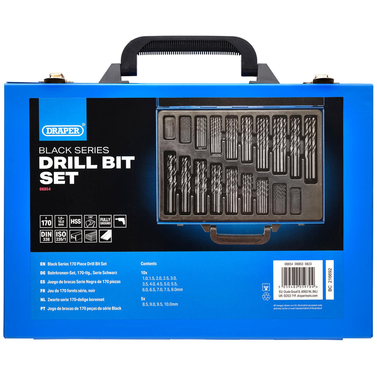 Black HSS Drill Bit Set (170 Piece): No.DBBS3