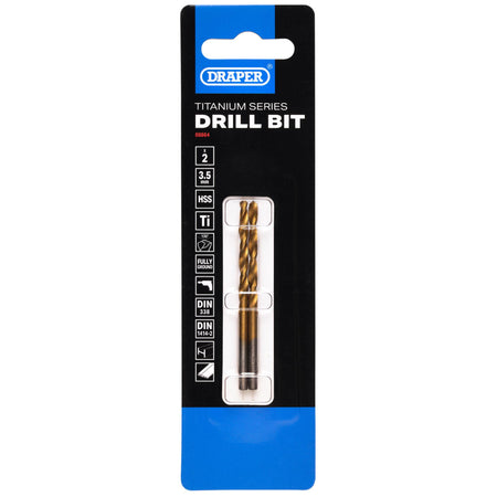 HSS Titanium Nitride Coated Drill Bit, 3.5mm x 70mm (Pack of 2): No.DBTS