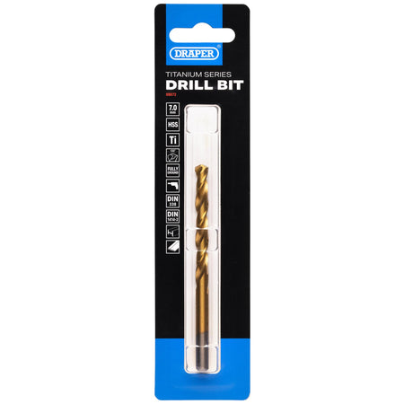 HSS Titanium Nitride Coated Drill Bit, 7.0mm x 109mm: No.DBTS