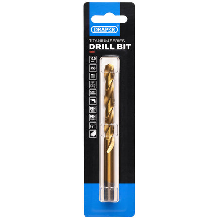 HSS Titanium Nitride Coated Drill Bit, 10.0mm x 133mm: No.DBTS