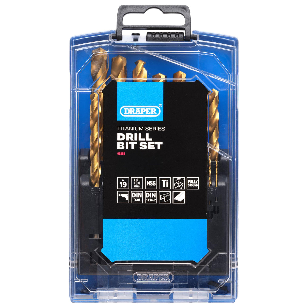 HSS Titanium Nitride Coated Drill Bit Set (19 Piece): No.DBTS2