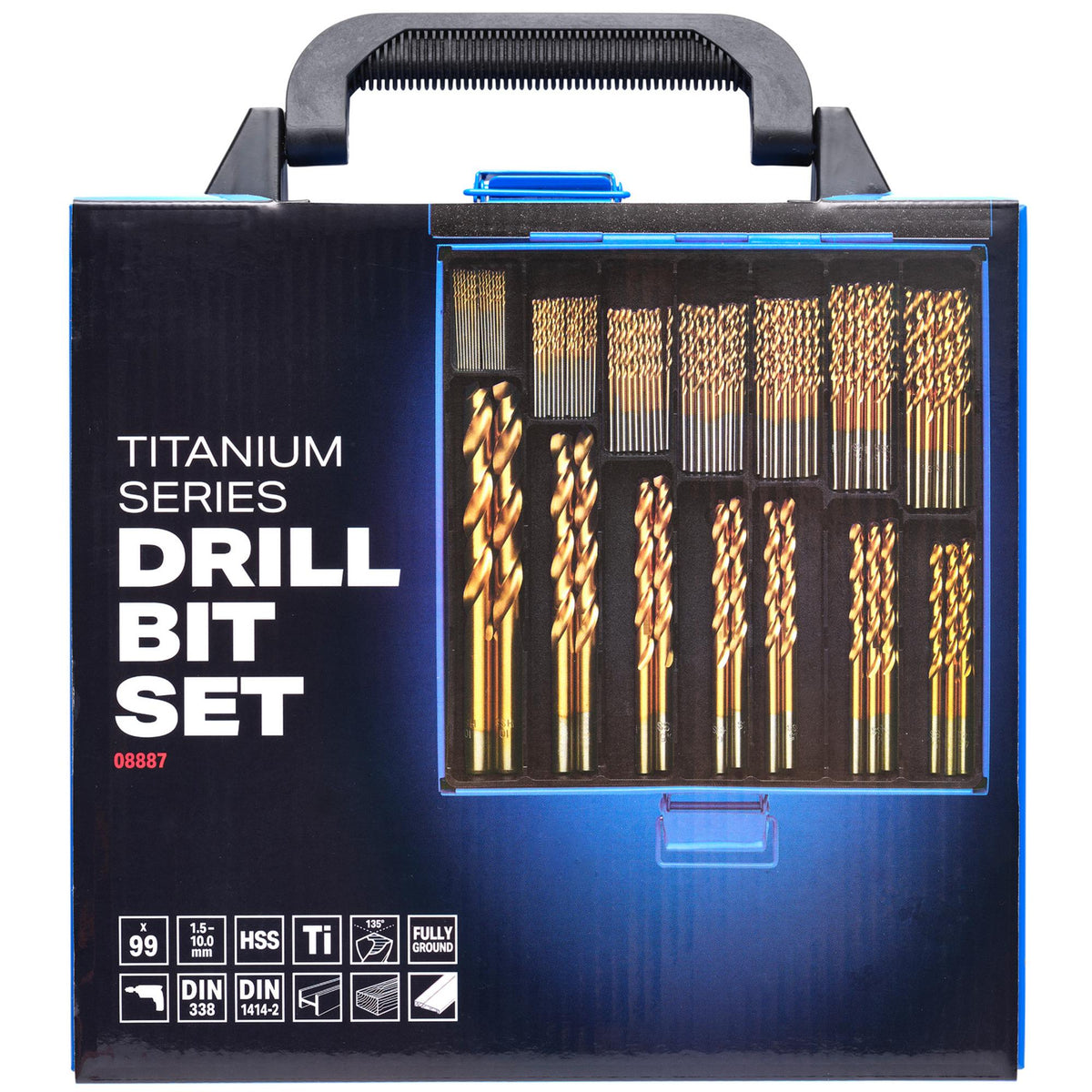 HSS Titanium Nitride Coated Drill Bit Set (99 Piece): No.DBTS4
