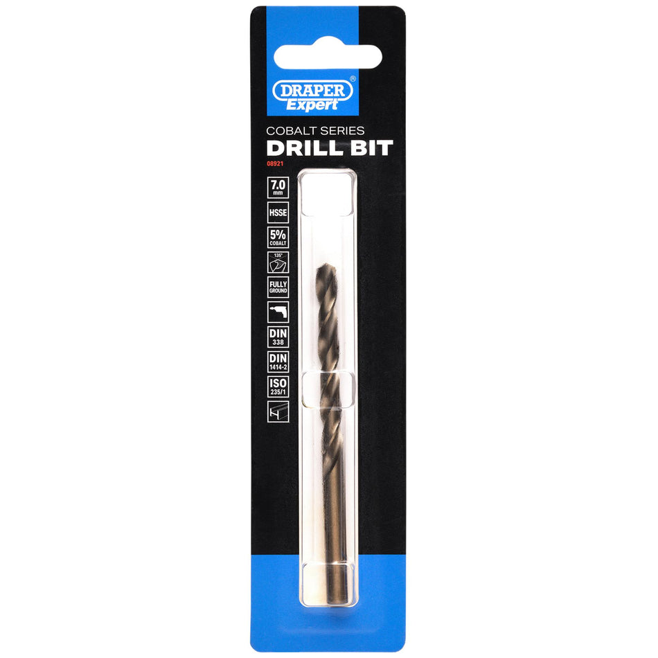 Draper Expert HSSE M35 Cobalt Drill Bit, 7.0mm x 109mm: No.DBCS