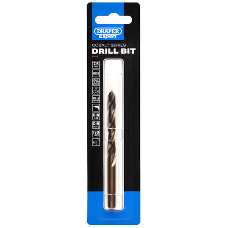Draper Expert HSSE M35 Cobalt Drill Bit, 7.5mm x 117mm: No.DBCS