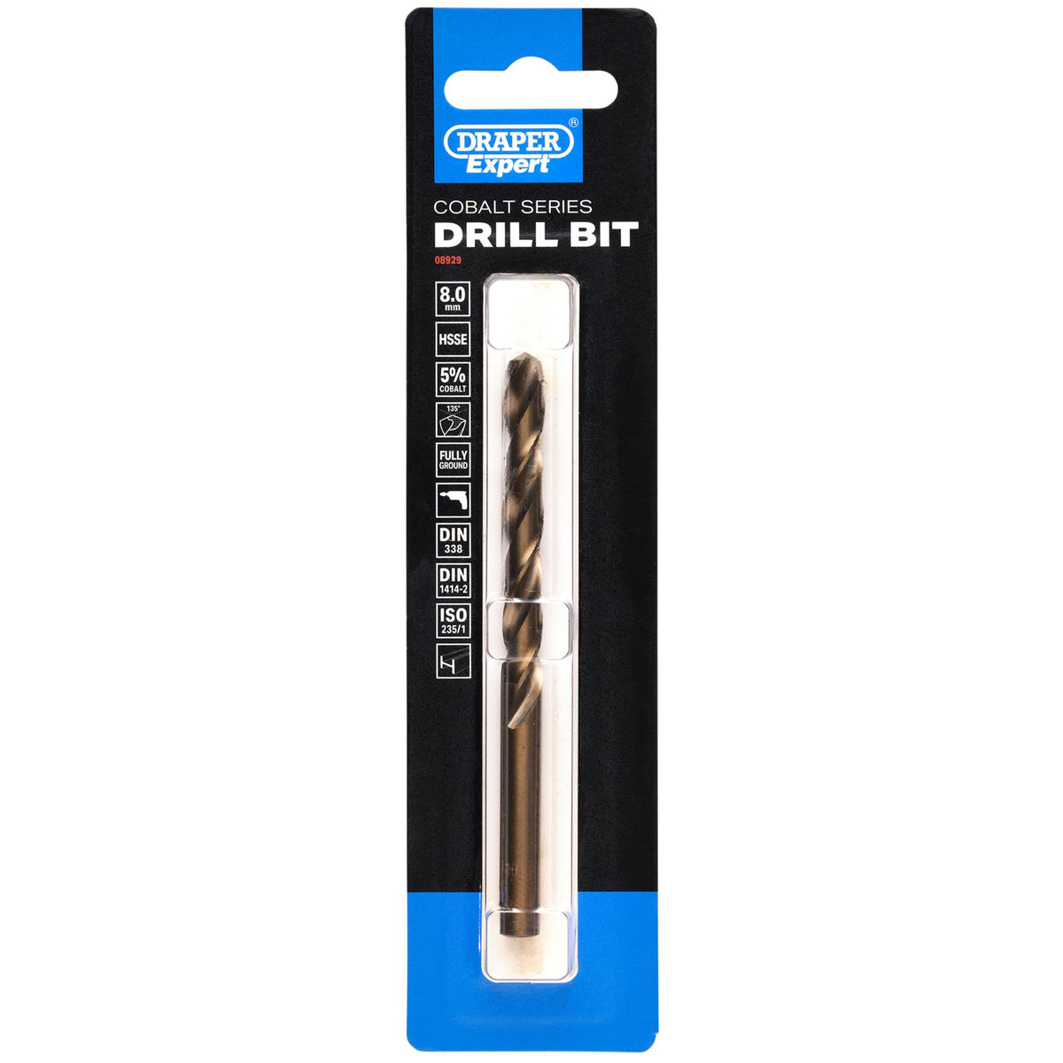 Draper Expert HSSE M35 Cobalt Drill Bit, 8.0mm x 117mm: No.DBCS