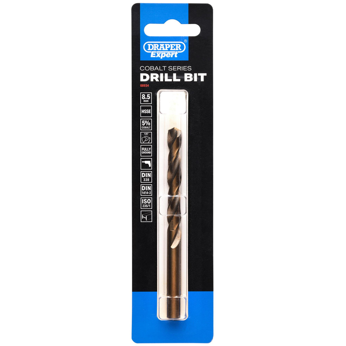 Draper Expert HSSE M35 Cobalt Drill Bit, 8.5mm x 125mm: No.DBCS