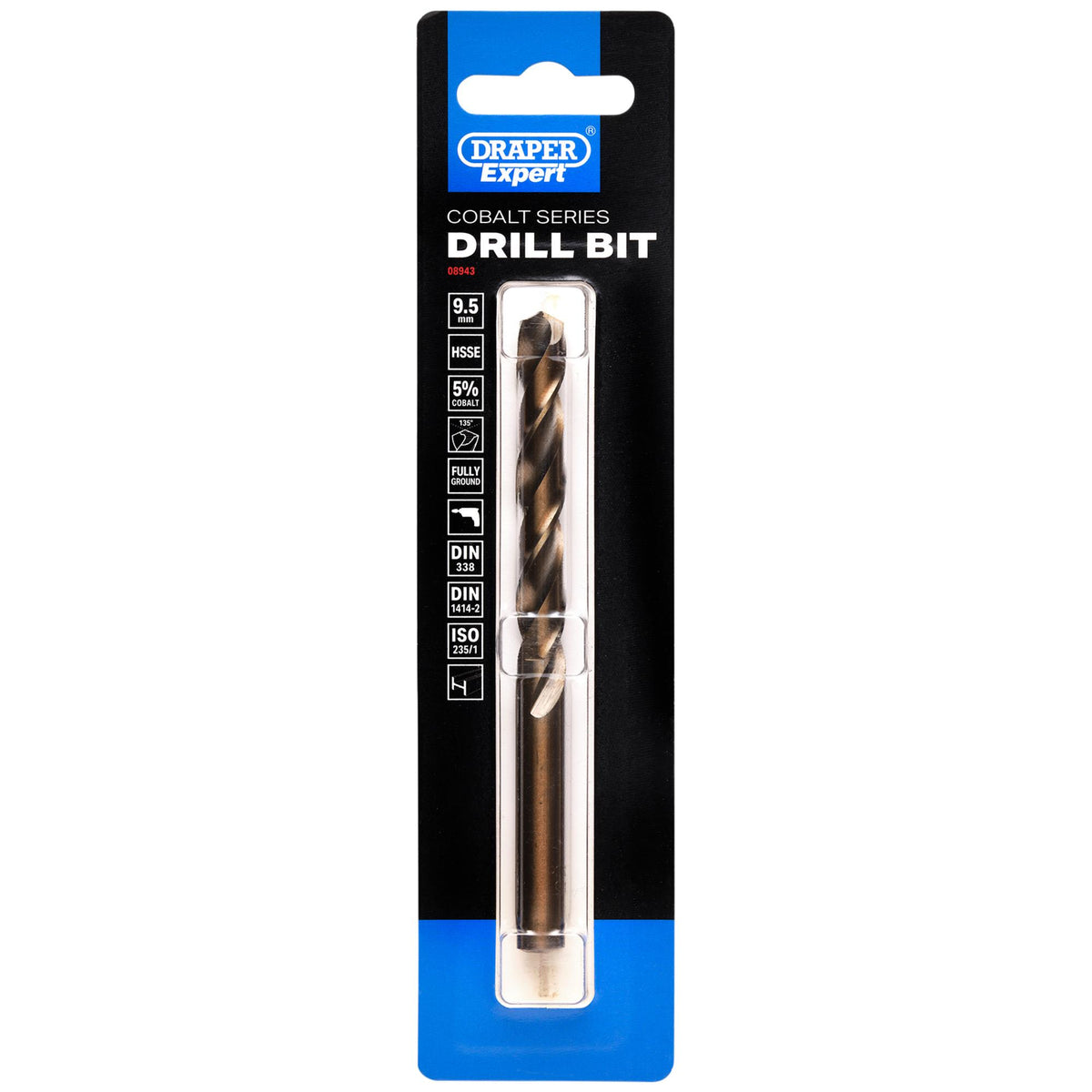 Draper Expert HSSE M35 Cobalt Drill Bit, 9.5mm x 133mm: No.DBCS
