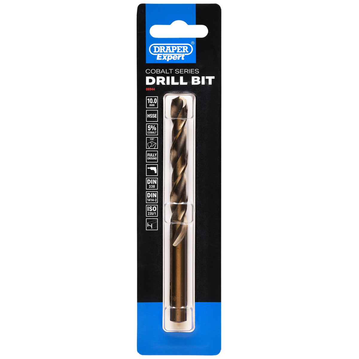 Draper Expert HSSE M35 Cobalt Drill Bit, 10.0mm x 133mm: No.DBCS