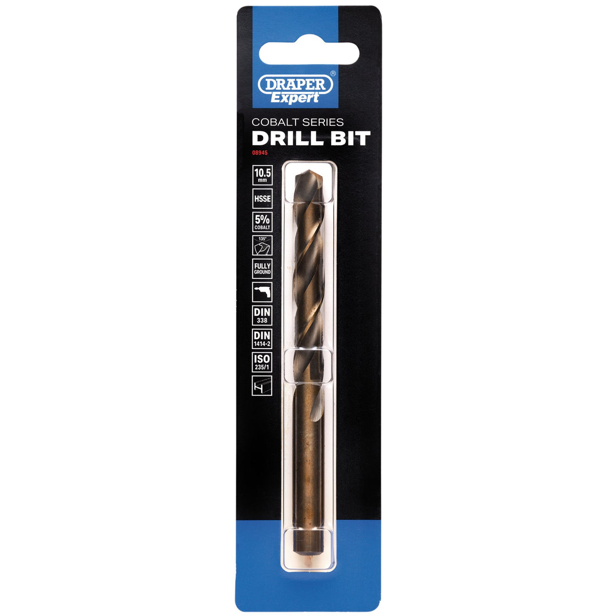 Draper Expert HSSE M35 Cobalt Drill Bit, 10.5mm x 142mm: No.DBCS
