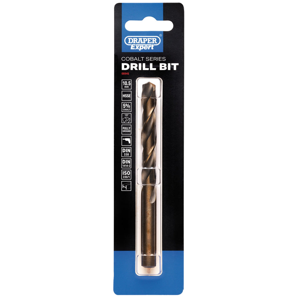 Draper Expert HSSE M35 Cobalt Drill Bit, 10.5mm x 142mm: No.DBCS