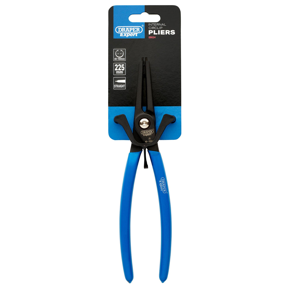 Draper Expert Straight Tip Internal Circlip Pliers, J3, 225mm : Model No. 50/INT