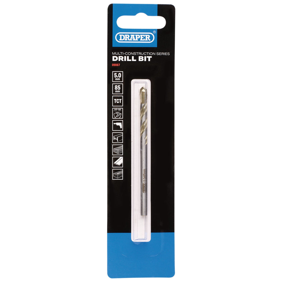 Multi Construction TCT Drill Bit, 5.0 x 85mm : Model No. DBMCS