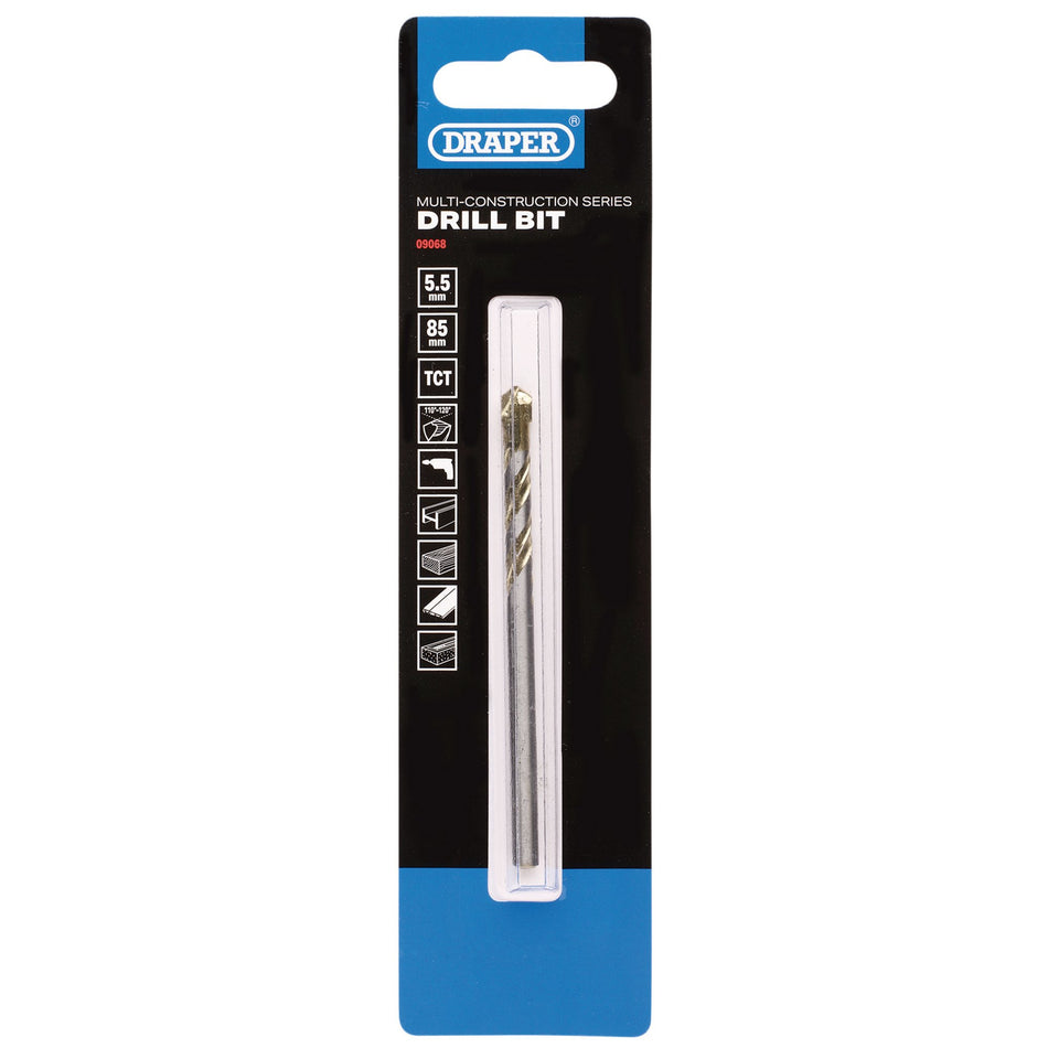 Multi Construction TCT Drill Bit, 5.5 x 85mm : Model No. DBMCS