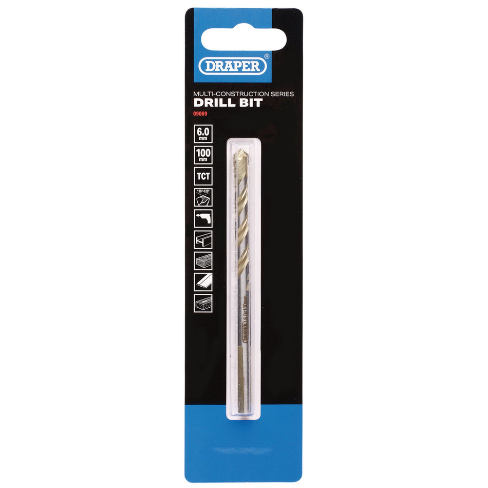 Multi Construction TCT Drill Bit, 6.0 x 100mm : Model No. DBMCS