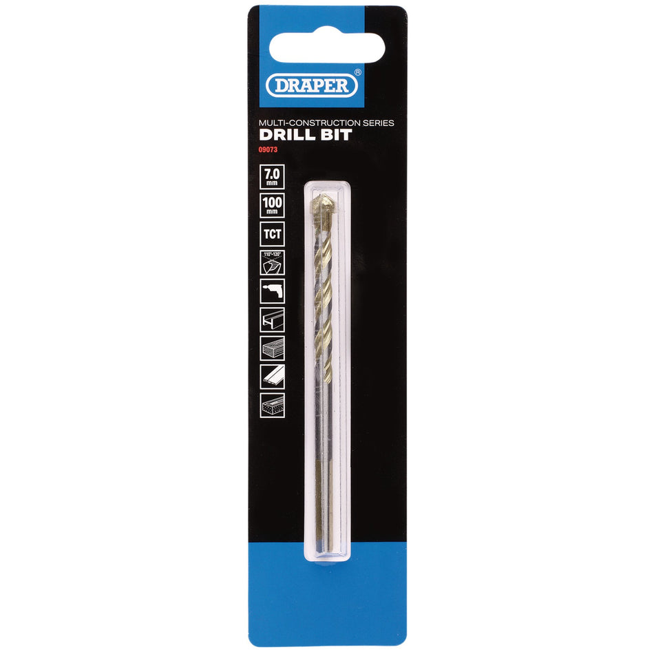 Multi Construction TCT Drill Bit, 7.0 x 100mm : Model No. DBMCS
