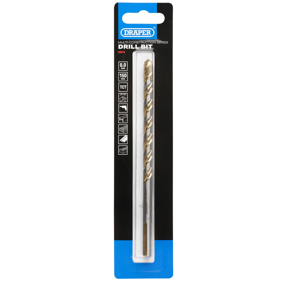 Multi Construction TCT Drill Bit, 8.0 x 150mm : Model No. DBMCS