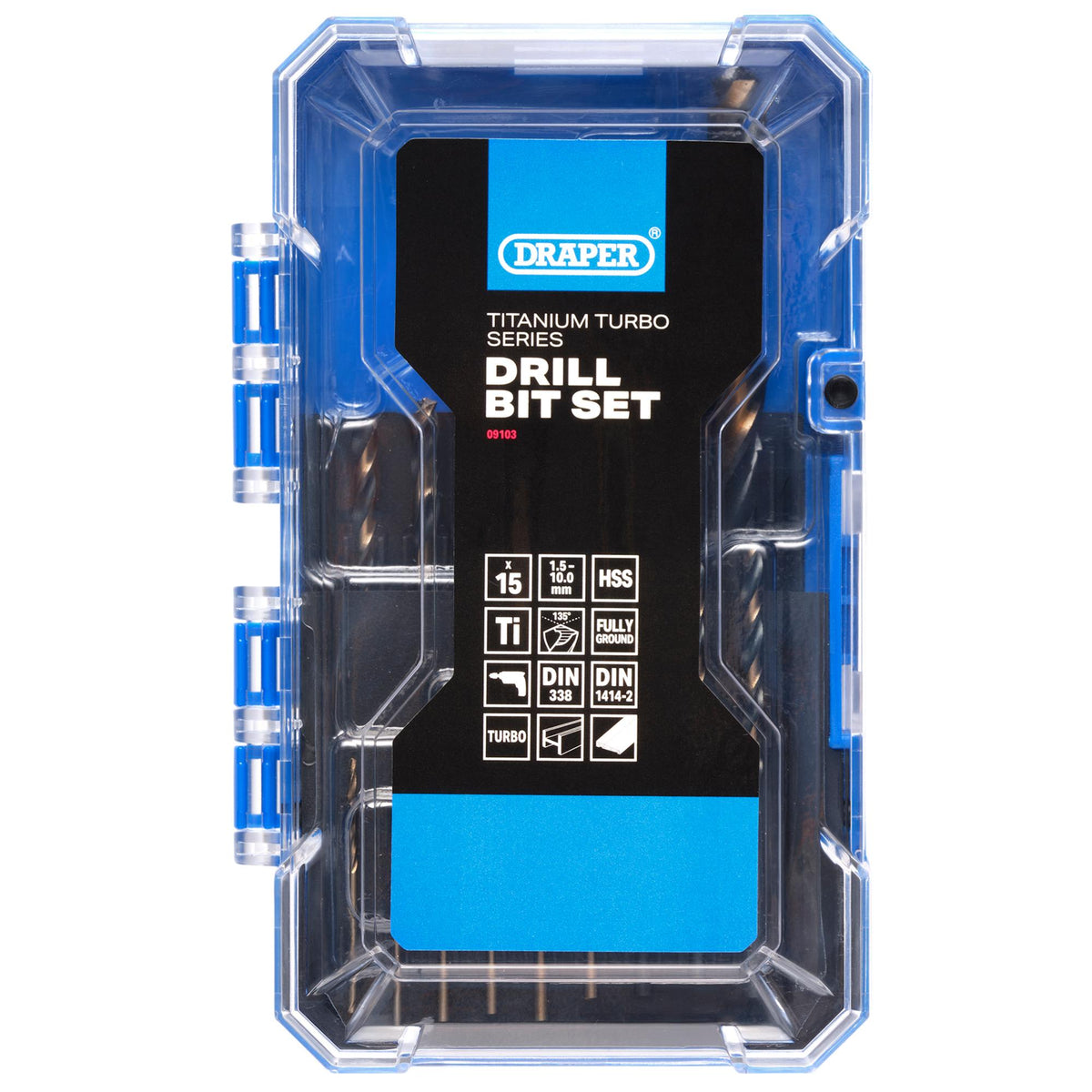 HSS Turbo Titanium Drill Bit Set (15 Piece): No.DBTS5