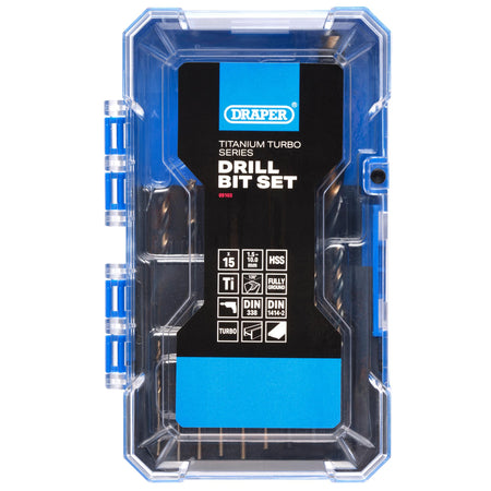 HSS Turbo Titanium Drill Bit Set (15 Piece): No.DBTS5
