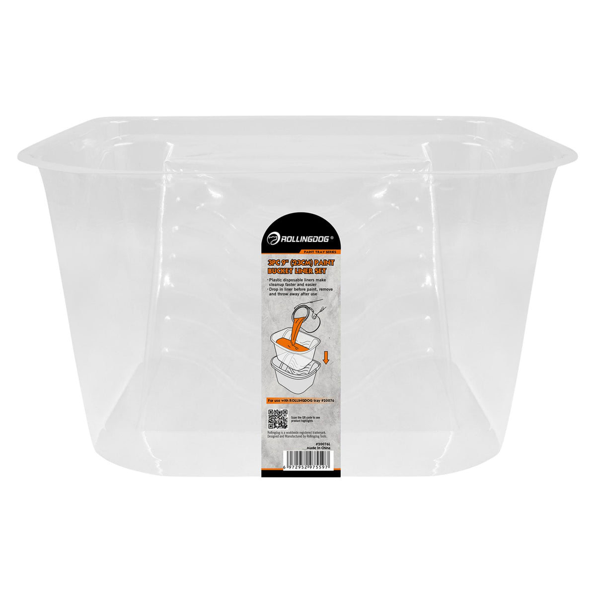 ROLLINGDOG Paint Bucket Liners, 9"/230mm (Pack of 3) : Model No. 20076L