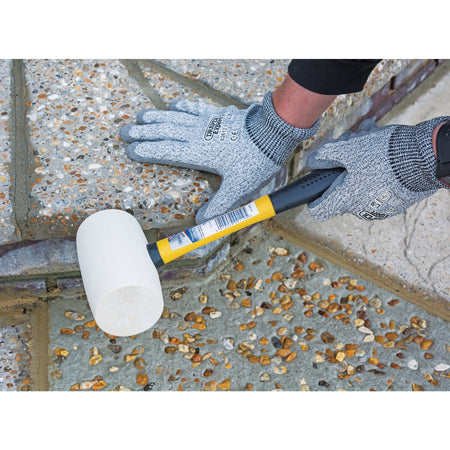 DRAPER Non-Marking Rubber Head Mallet with Fibreglass Shaft (680g-24oz) : Model No. RM/NMFG