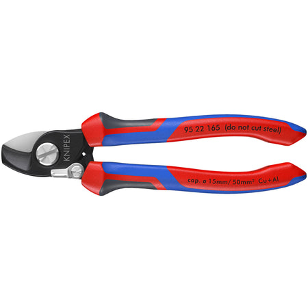 Knipex 165mm Copper or Aluminium Only Cable Shear with Sprung Heavy Duty Handles : Model No.95 22 165