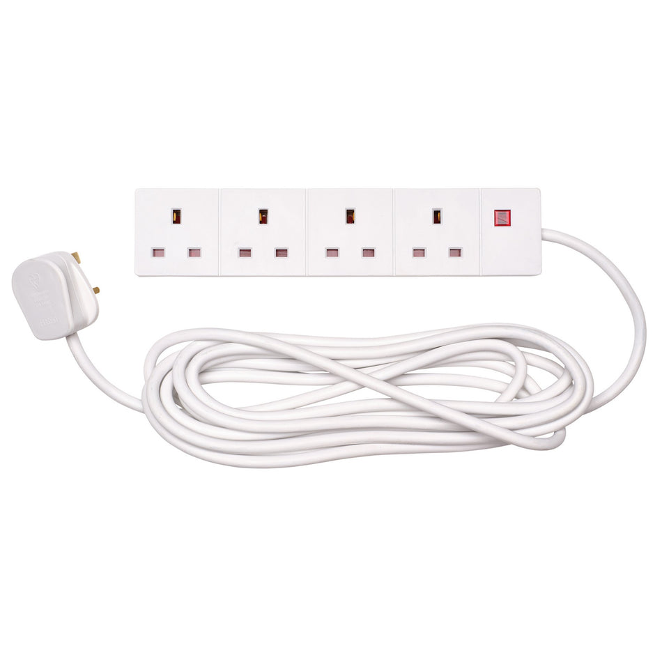 Four Socket Extension Lead with Neon Indicator, 5m : Model No. CEDTS4513M