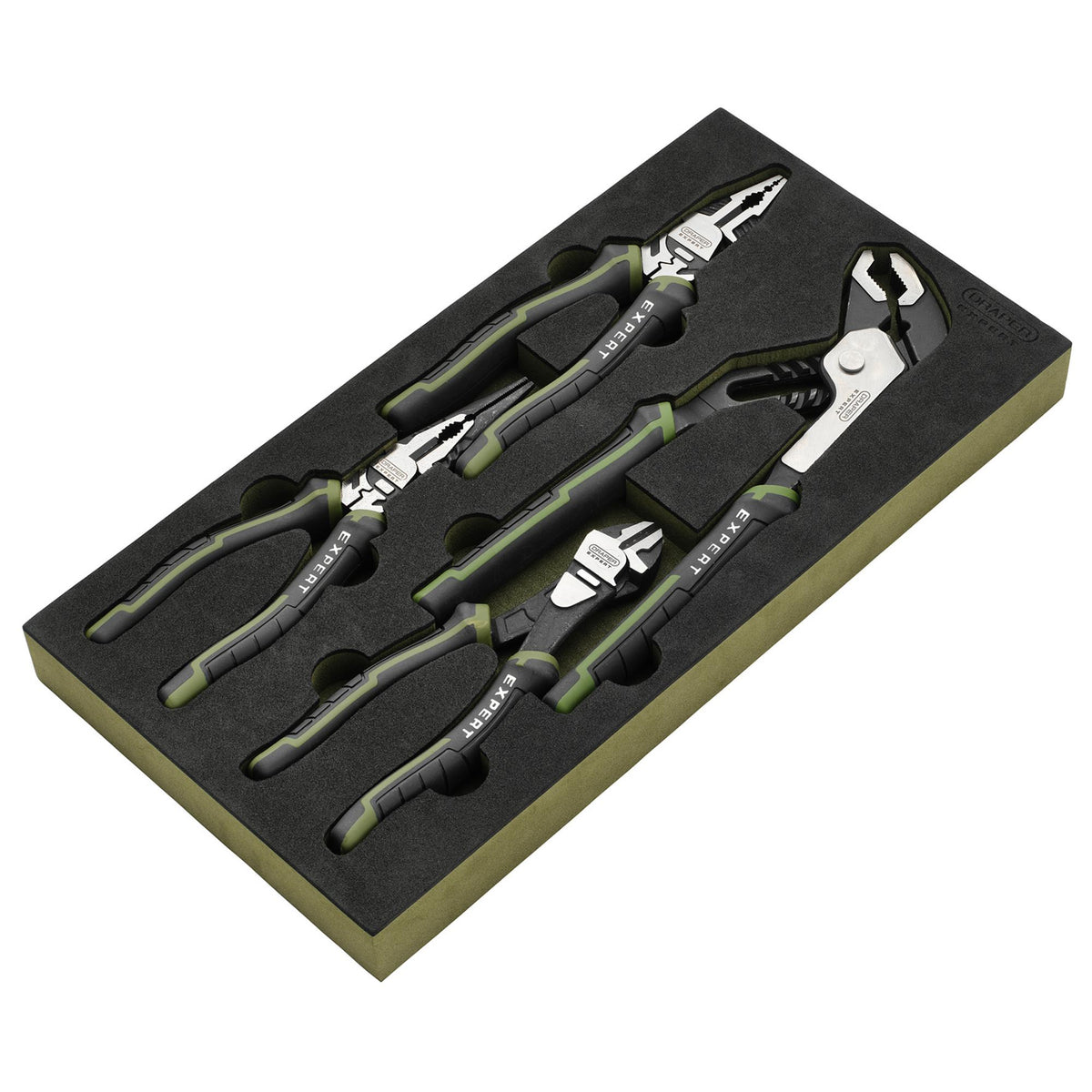 Draper Expert High Leverage Pliers Set with Water Pump Pliers in EVA Foam Tray (4 Piece) : Model No. PL-EX/HLP-EVA