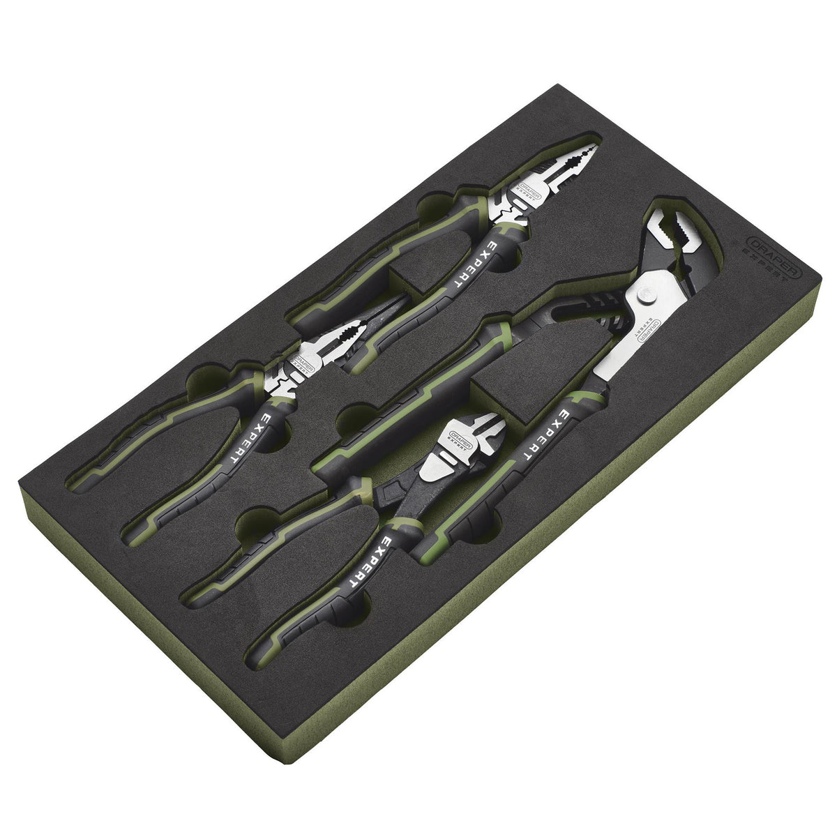Draper Expert High Leverage Pliers Set with Water Pump Pliers in EVA Foam Tray (4 Piece) : Model No. PL-EX/HLP-EVA