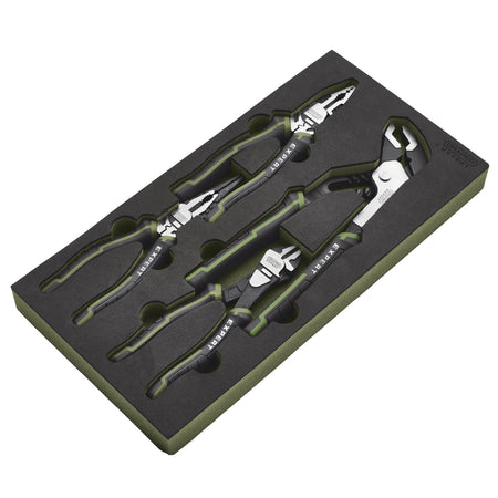 Draper Expert High Leverage Pliers Set with Water Pump Pliers in EVA Foam Tray (4 Piece) : Model No. PL-EX/HLP-EVA