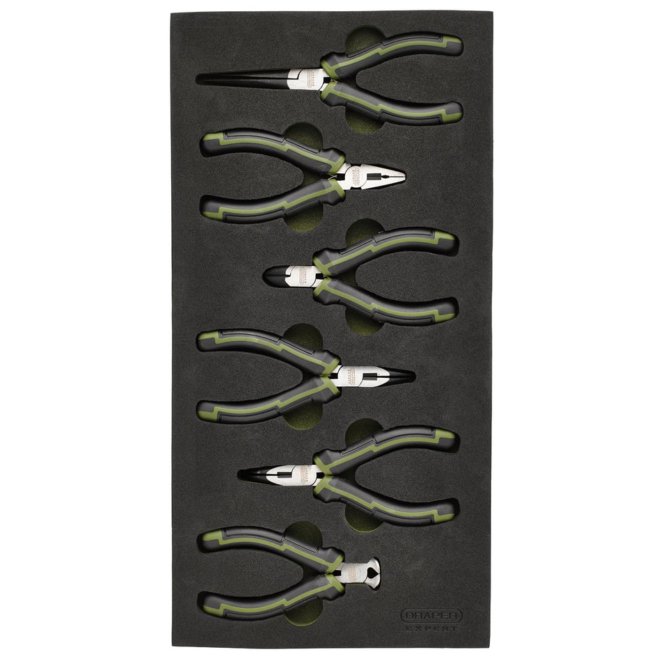 Draper Expert Mini Pliers Set in EVA Foam Tray (6 Piece) : Model No. PL-EX/MP-EVA