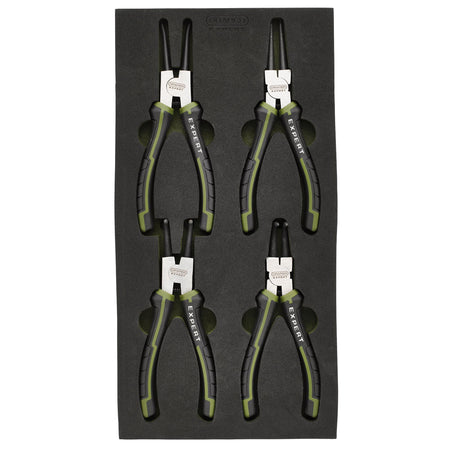 Draper Expert Circlip Pliers Set in EVA Foam Tray, 180mm (4 Piece) : Model No. PL-EX/CP-EVA