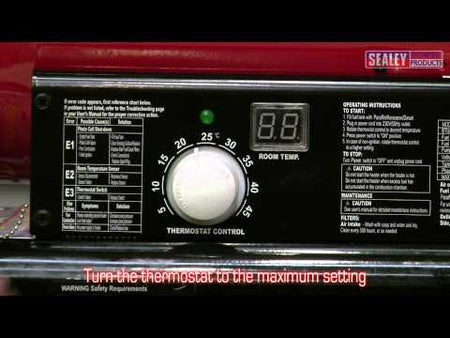 Sealey Space Warmer Paraffin, Kerosene & Diesel Heater 100,000Btu/hr with Wheels Model No-AB1008