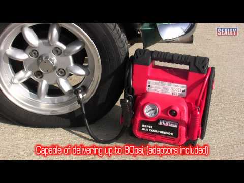 Sealey RoadStart Emergency Power Pack with Air Compressor 12V 900 Peak Amps Model No-RS132