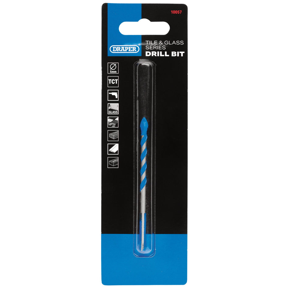 TCT Tile and Glass Drill Bit, 5.0 x 84mm: No.DBTGS