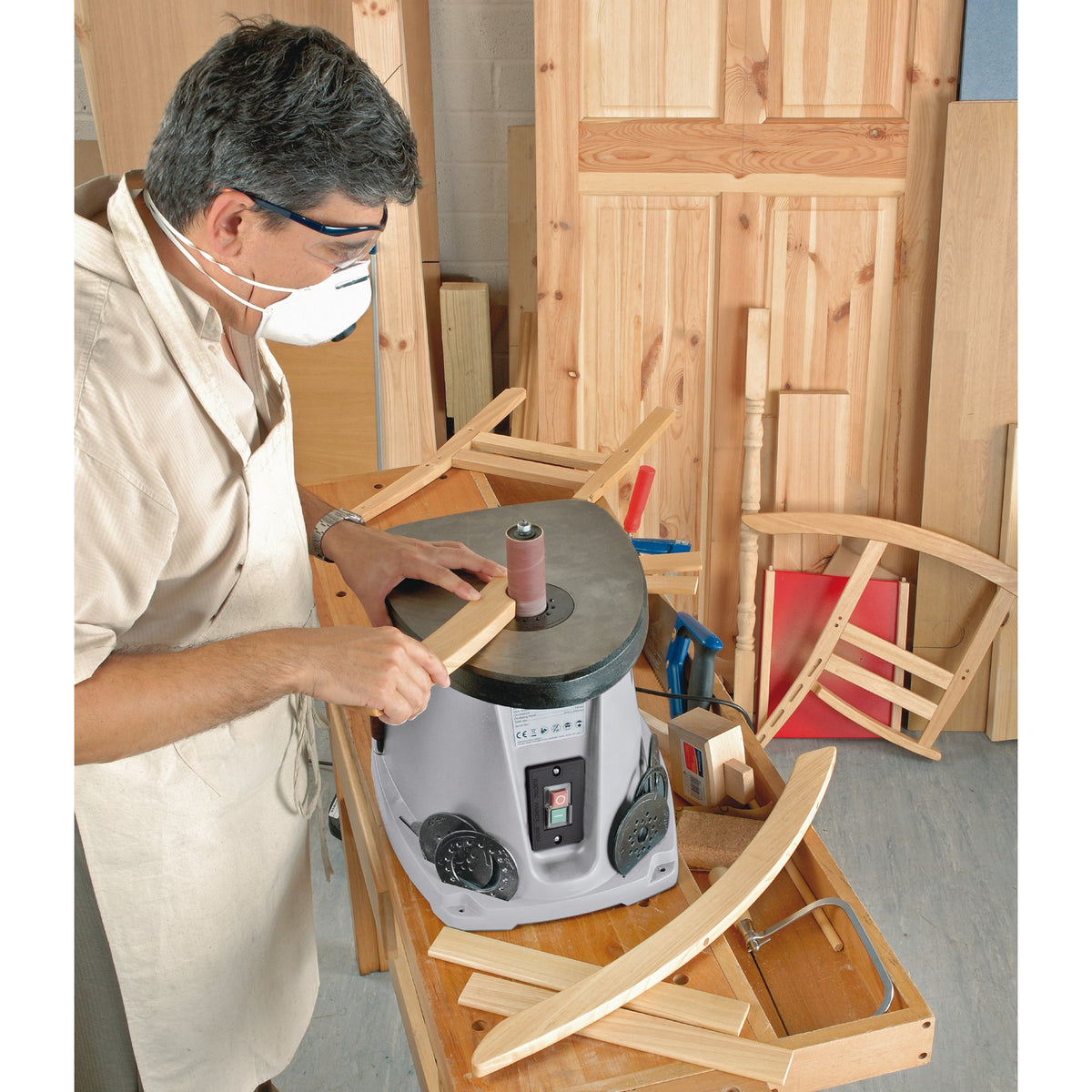 DRAPER 450W 230V Bench Mounted Bobbin Sander: Model No.BBS450A