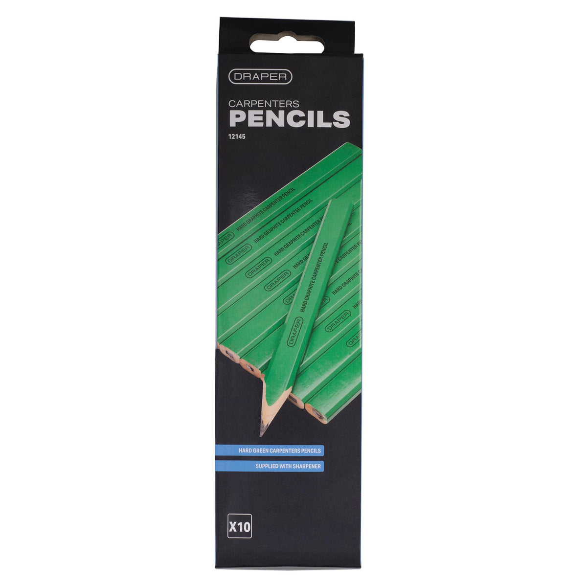 Carpenter's Pencils with Sharpener (Pack of 10)