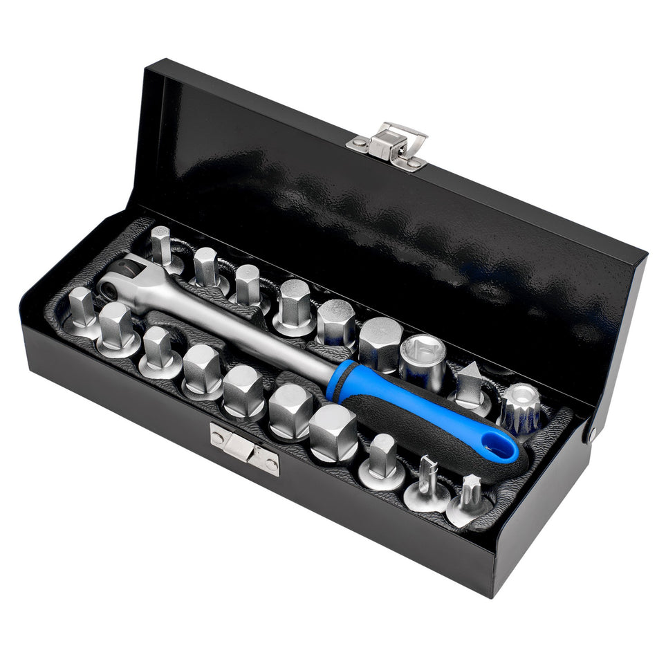 Oil Drain Sump Plug Key Set, 3/4" Sq. Dr. (20 Piece): No.ODSPS-12PC