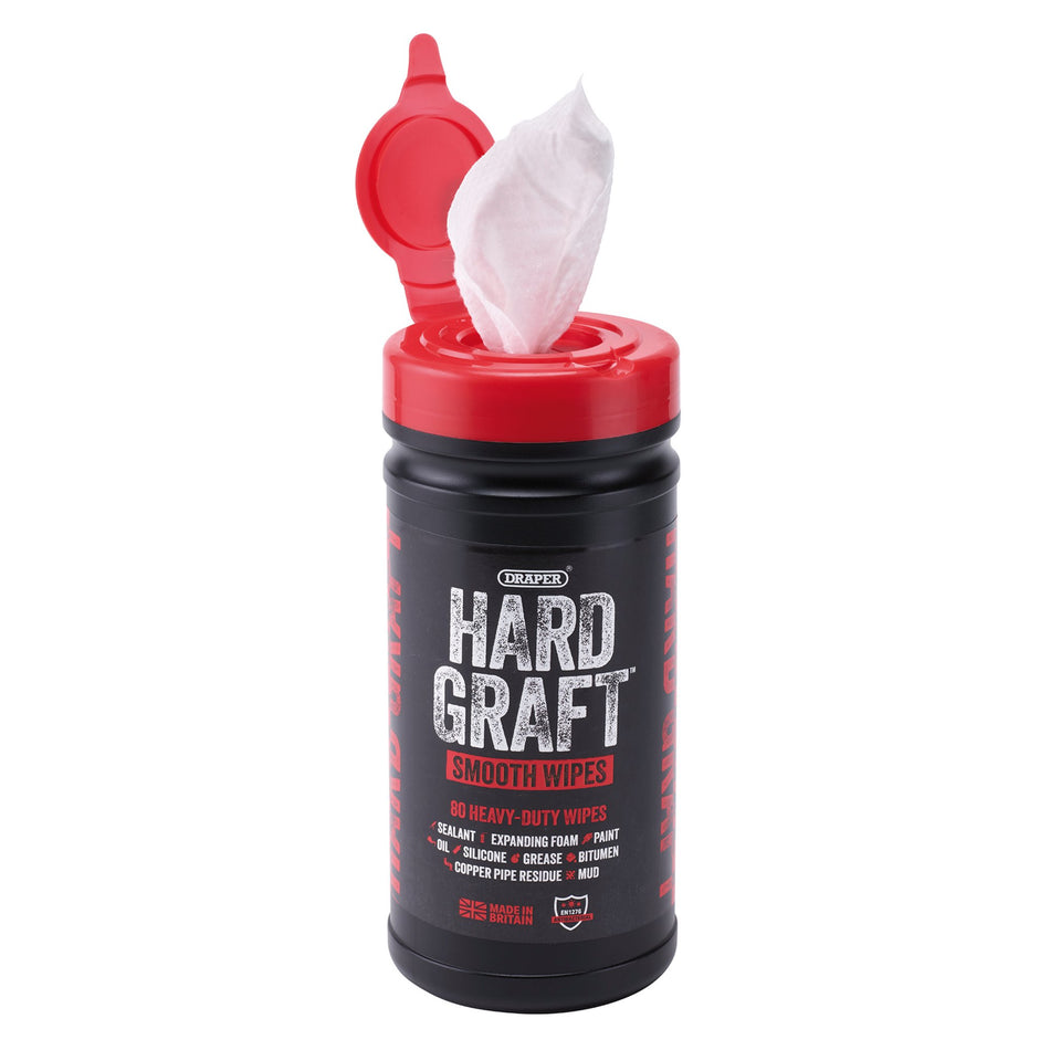 Draper Hard Graft Multipurpose Smooth Wipes (Tub of 80) : Model No. HGW-SM80