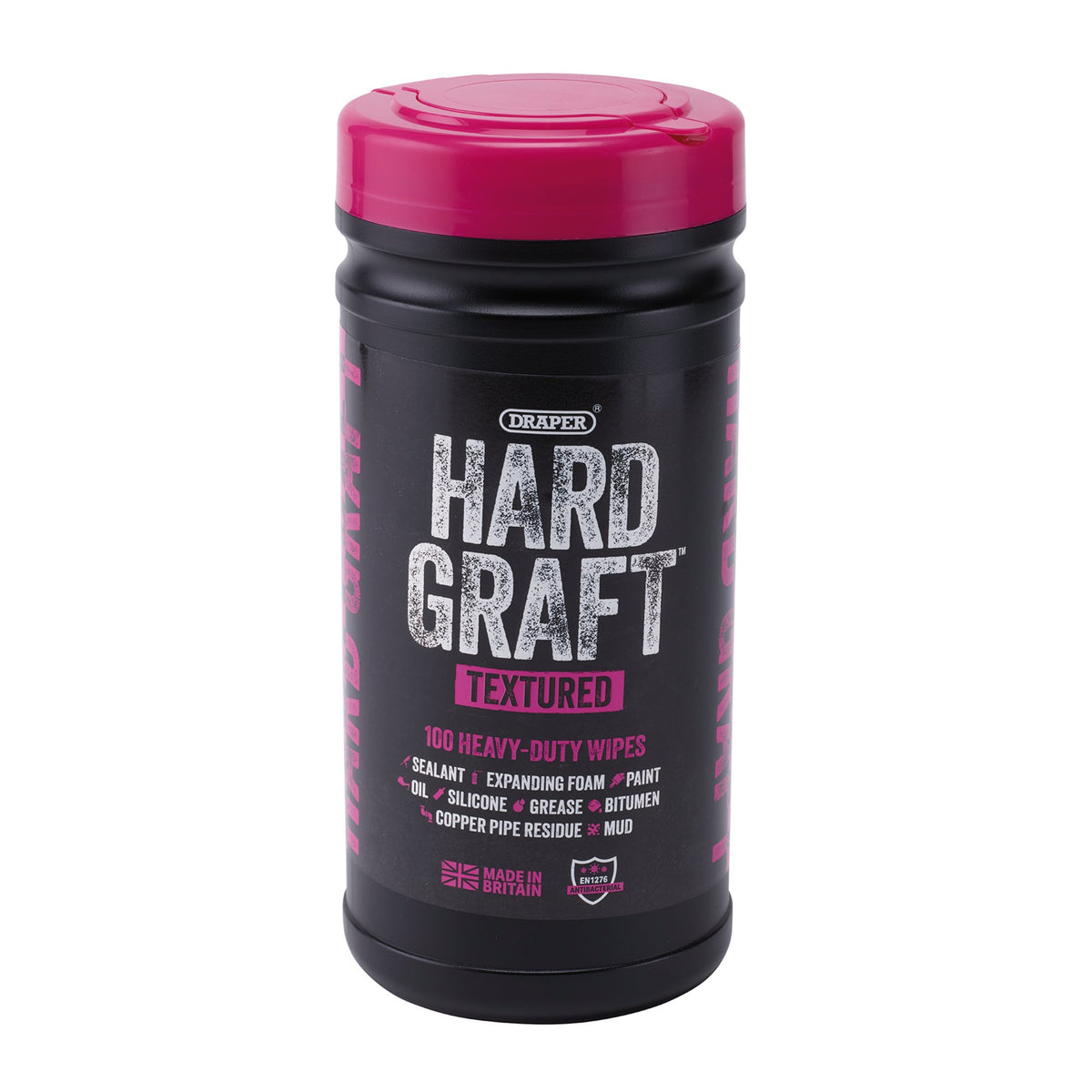 Draper Hard Graft Multipurpose Textured Wipes (Tub of 100) : Model No. HGW-TE100