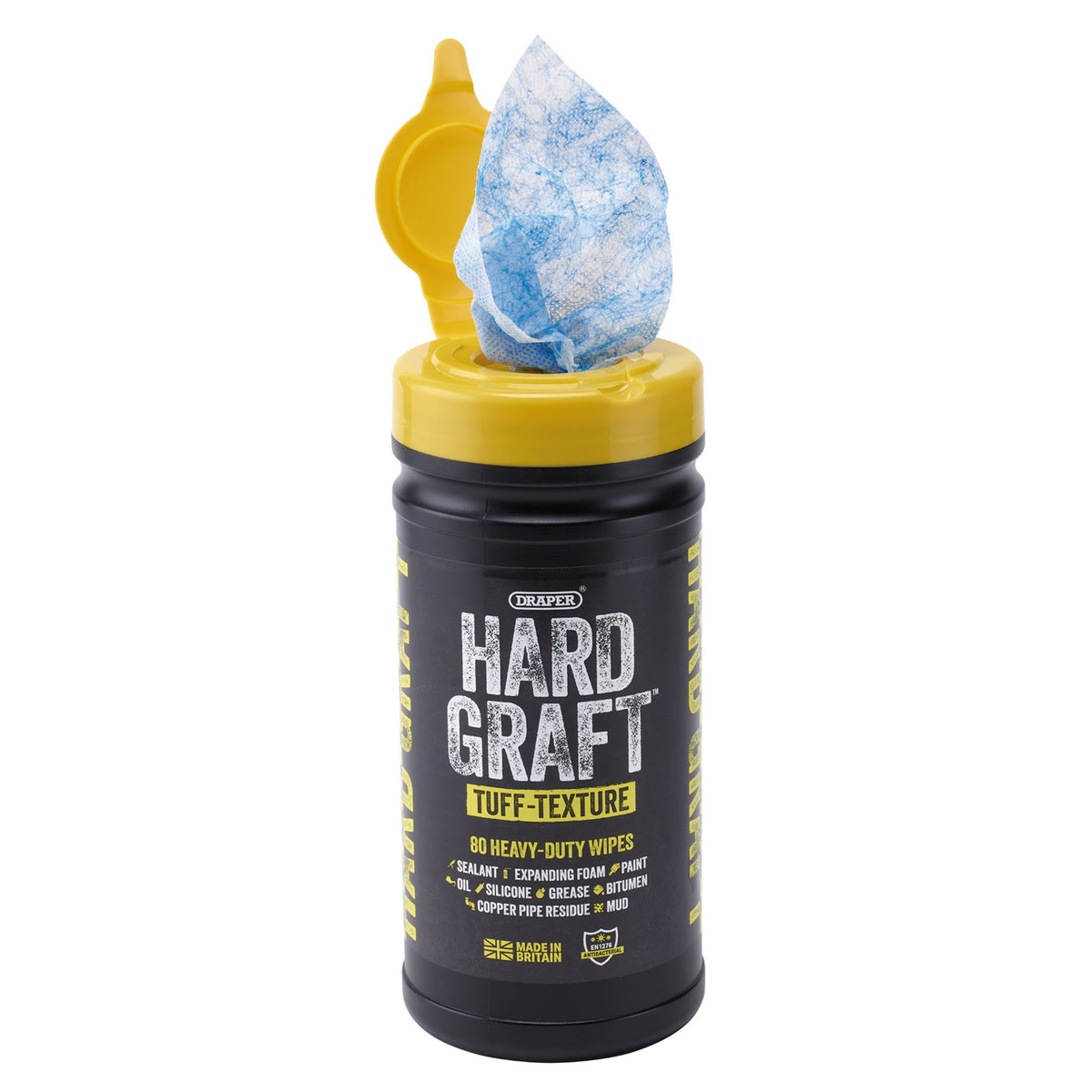 Draper Hard Graft Multipurpose Tuff-Texture Wipes (Tub of 80) : Model No. HGW-TU80