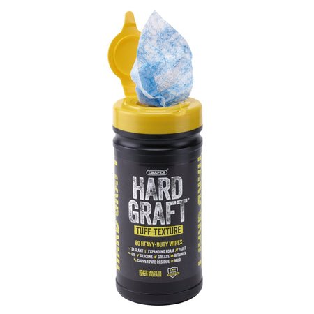 Draper Hard Graft Multipurpose Tuff-Texture Wipes (Tub of 80) : Model No. HGW-TU80