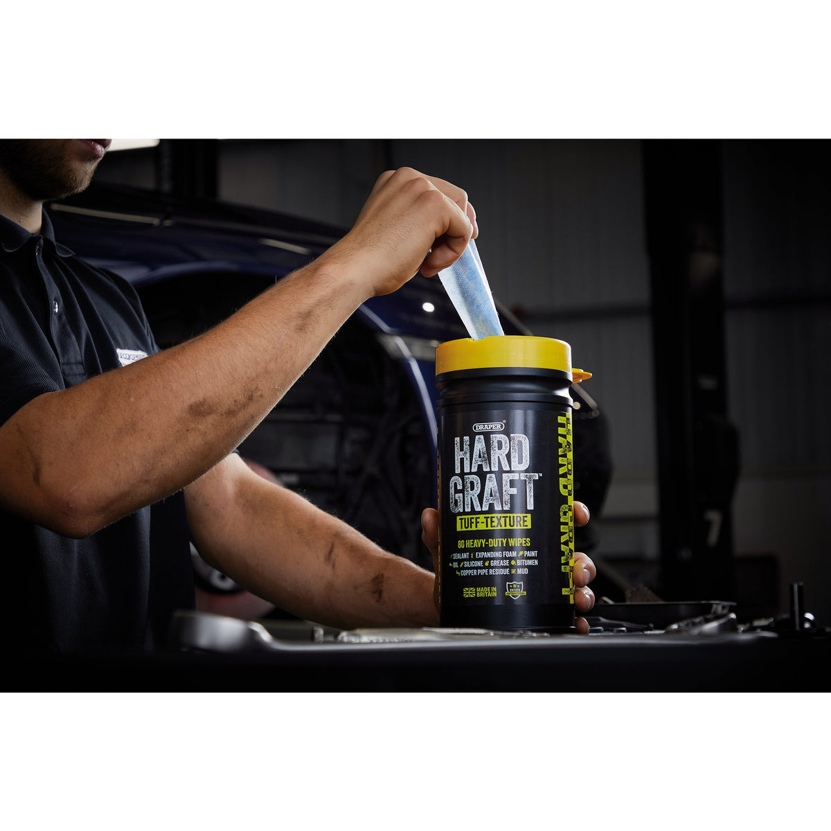 Draper Hard Graft Multipurpose Tuff-Texture Wipes (Tub of 80) : Model No. HGW-TU80