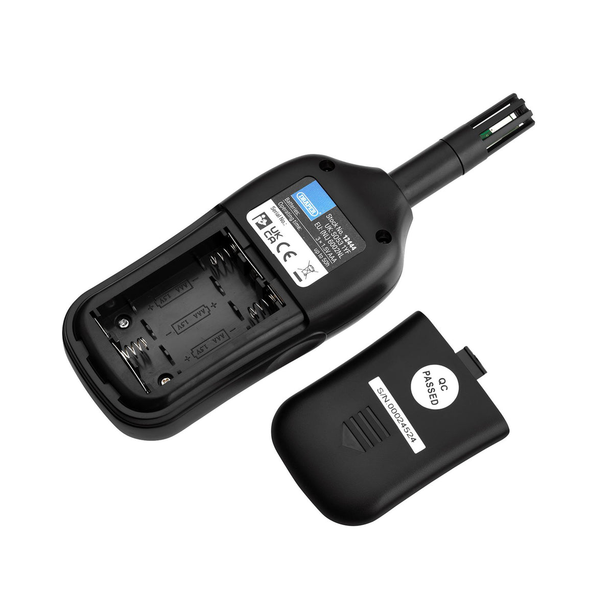 Handheld Digital Hygrometer - Humidity and Temperature Meter, 0-100% RH and -20 to +70&deg;C: No.180-DH-1