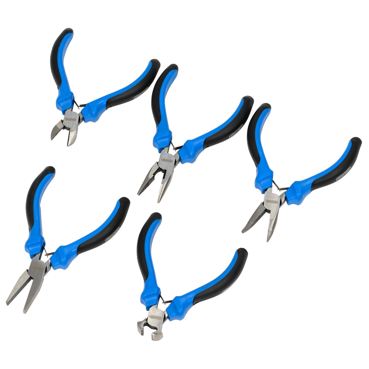 DRAPER 5 Piece Soft Grip Mini Pliers Set: Model No.MPSG5