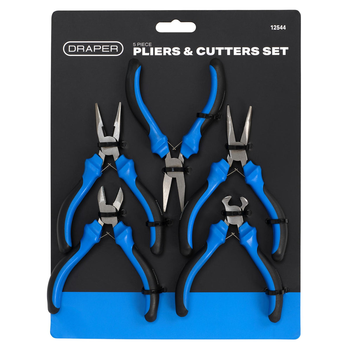 DRAPER 5 Piece Soft Grip Mini Pliers Set: Model No.MPSG5