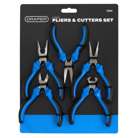 DRAPER 5 Piece Soft Grip Mini Pliers Set: Model No.MPSG5