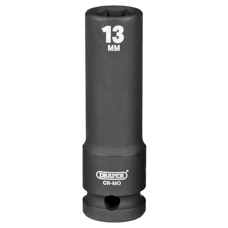 DRAPER Expert 13mm 1/2in. Square Drive Deep Impact Socket: Model No.410D-MM