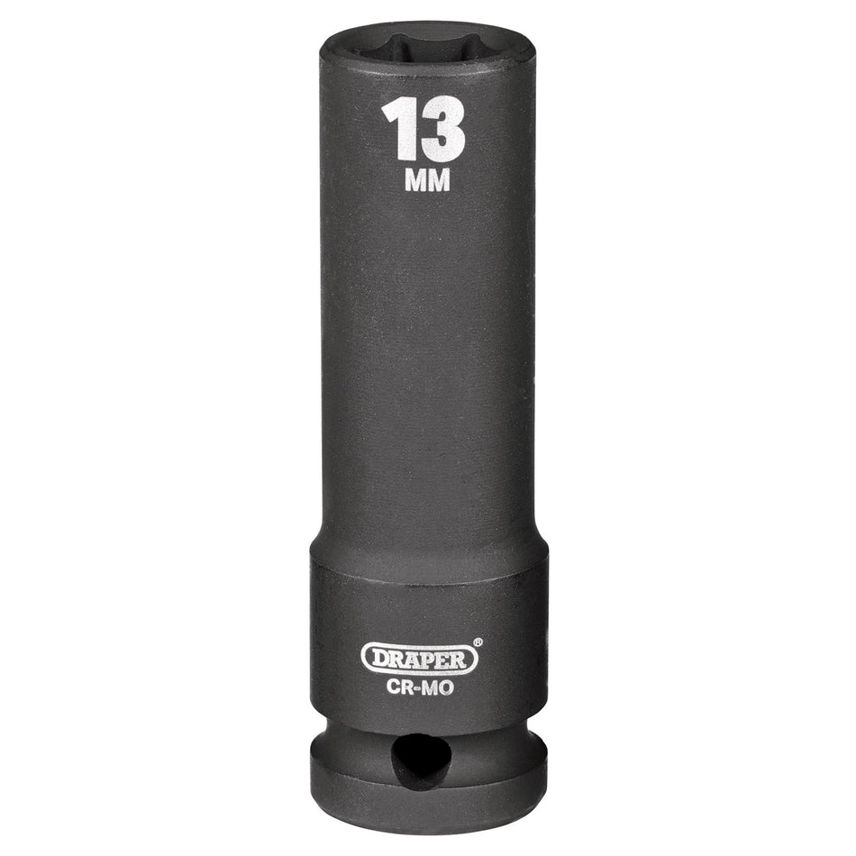 DRAPER Expert 13mm 1/2in. Square Drive Deep Impact Socket: Model No.410D-MM