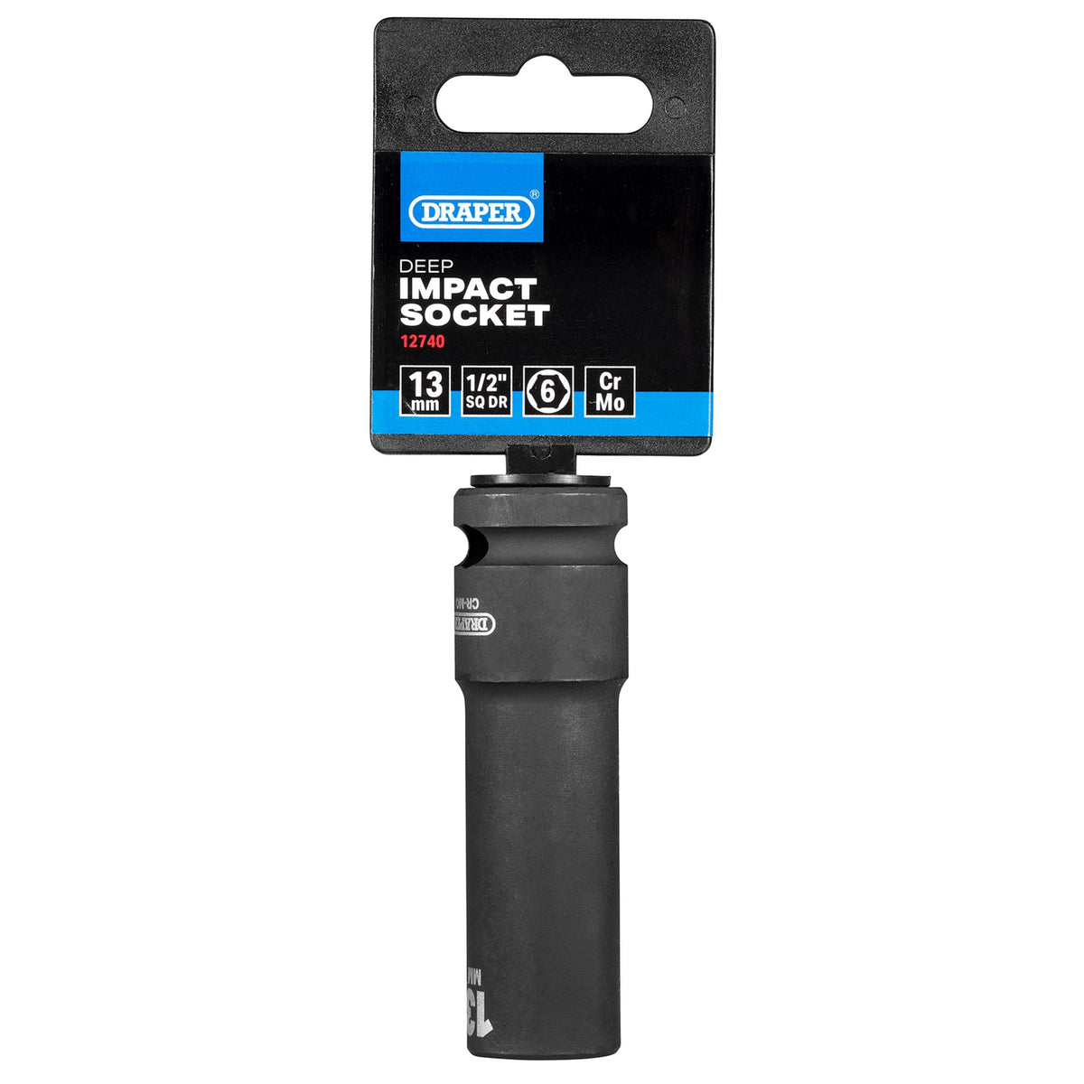 DRAPER Expert 13mm 1/2in. Square Drive Deep Impact Socket: Model No.410D-MM