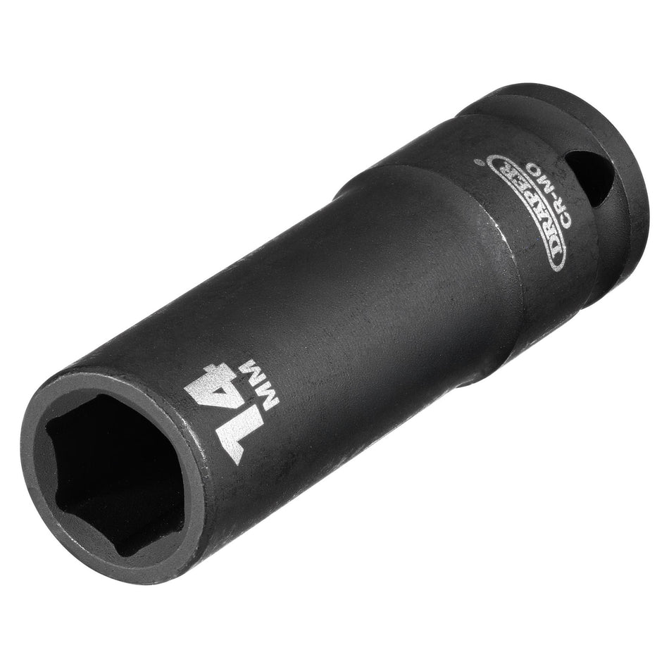 DRAPER Expert 14mm 1/2in. Square Drive Deep Impact Socket: Model No.410D-MM